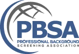 Professional Background Screening Association (PBSA) member logo